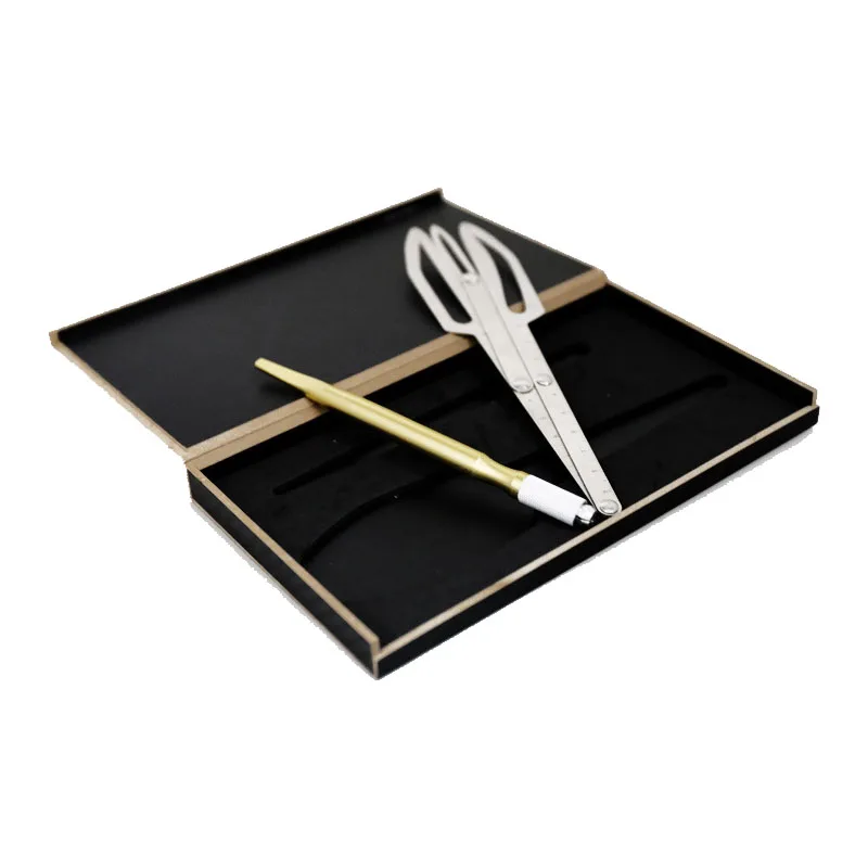 Линейка для бровей из нержавеющей стали tainless штангенциркуль с золотым