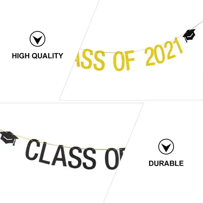 

2pcs 2021 Graduation Party Hanging Banners Party Scenes Hanging Ornaments Party Decoration Accessories