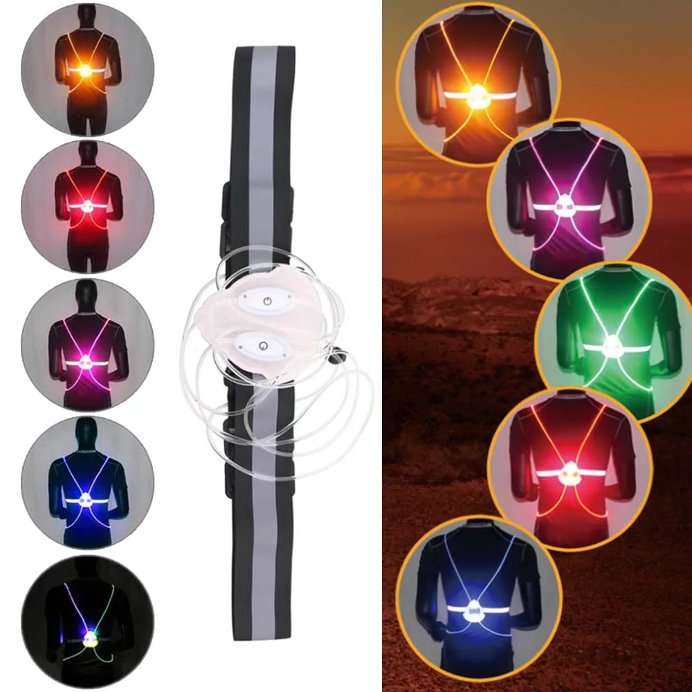 360 светоотражающий светодиодный жилет для вождения высокая видимость ночной бег