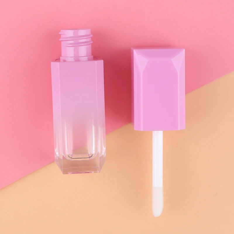 

1Pc Mini 5ml Empty Lipgloss Bottle Square Round Tube DIY Lip Gloss Container Colorful Refillable Bottles High Quality