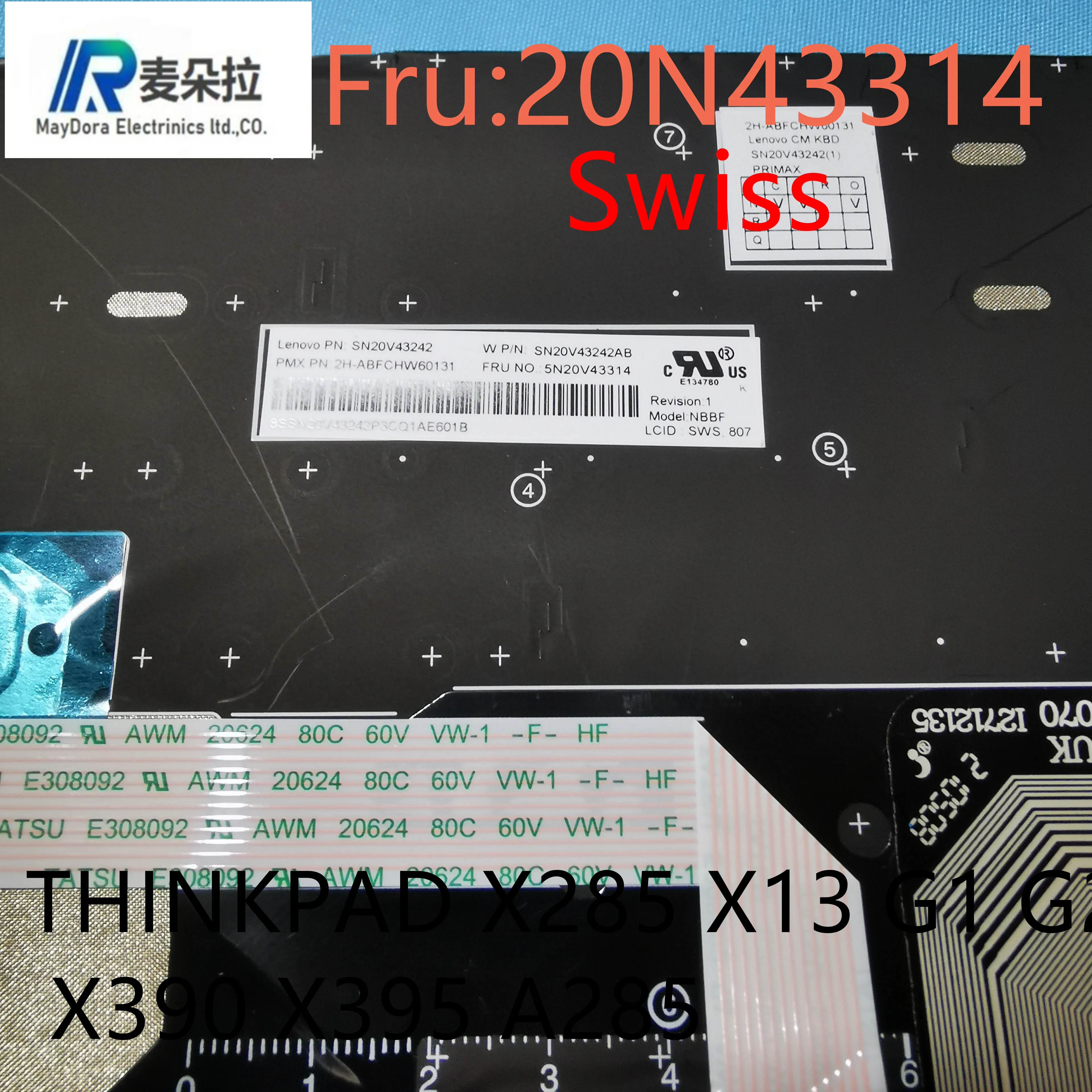 Швейцарская Клавиатура для ноутбука LENOVO THINKPAD X13 G1 G2 X285 X280 X390 X395 A285 20N43314 |