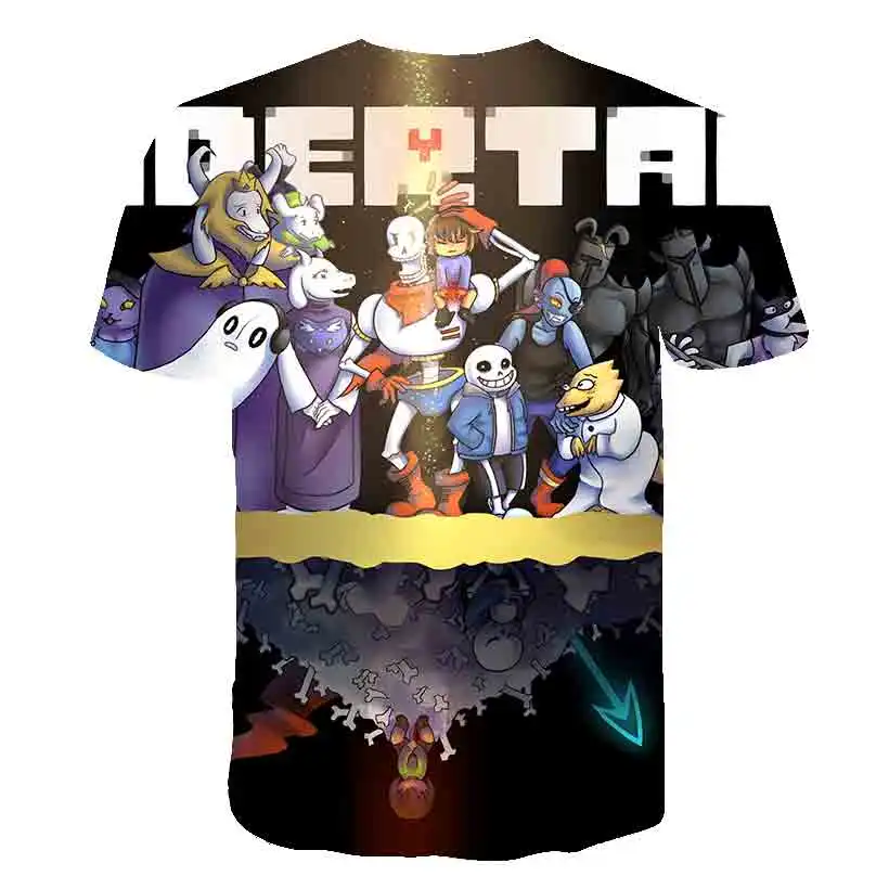 

Spring and summer boy/girl 3D printing anime game T-shirt Skeleton Brothers Crew Neck Fashion Short Sleeve Children's Top