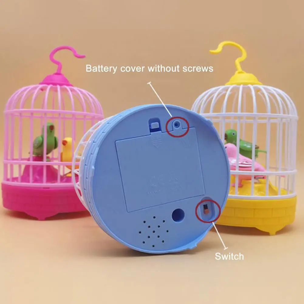 

Electronic Birds Cage Toy Battery-operated Accessory Long Battery Life Singing Birds Cage Toy for Parents
