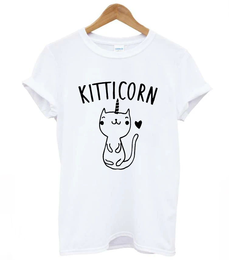 

KITTICORN KITTEN UNICORN Print Women tshirt Cotton Casual Funny t shirt For Lady Girl Top Tee Hipster Tumblr Drop Ship F640