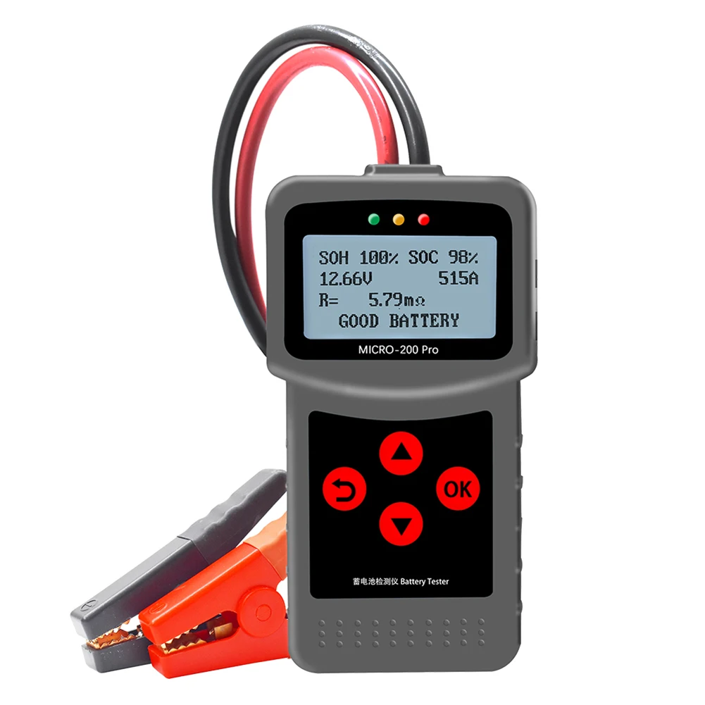 

Micro-200 Pro Ёмкость тестер анализатор нагрузки Дисплей 12V автомобиль Батарея Тестер Цифровой CCA BCI CA MCA IEC Батарея анализатор