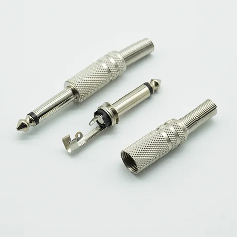 SANDOMEY 6.35mm / 6.5mm Металлические разъемы для микрофона