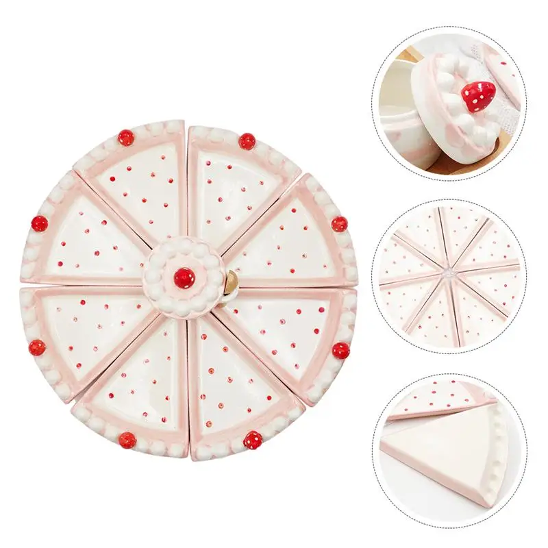 

8Pcs Dessert Dish Adorable Cake Trays Splice Dessert Plates Ceramic Cake Plates for Restaurant Hotel Home