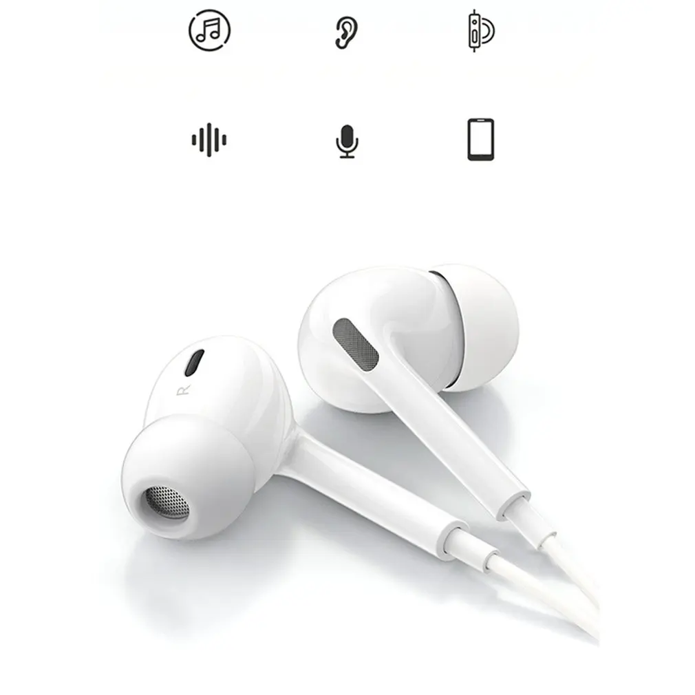 

Stereo Bass Earphones In-Ear 3.5Mm Wired Earphones Metal Hifi Earphones With Built-in Mic Hands Free Game Earphones