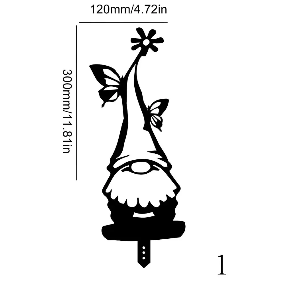 

Branch Gnomes Garden Pile Silhouette Decoration Acrylic Tree Art Metal Gnomes Decorative Signs Outdoor Garden Ornaments