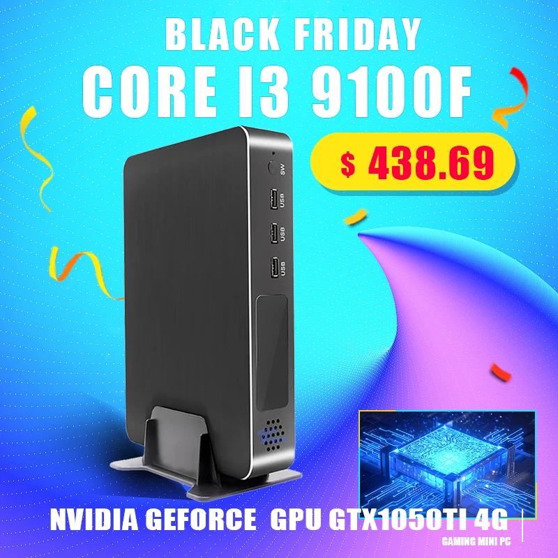 Супер мини игровой ПК Intel Core i9 9900 i7 9700F i5 9400F GPU GTX1050TI 4G с ОС Windows 10 Pro Nuc компьютер NVMe 2 *