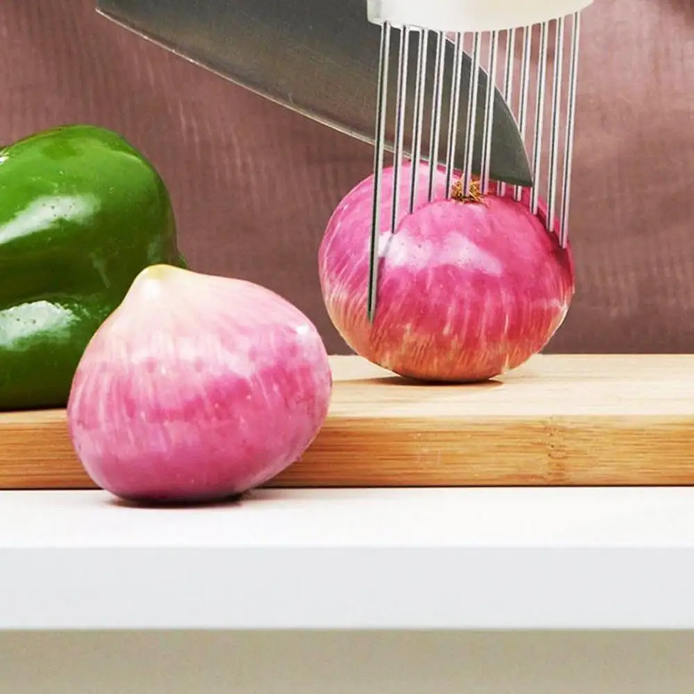 Слайсер для лука из нержавеющей стали держатель овощей и томатов резак