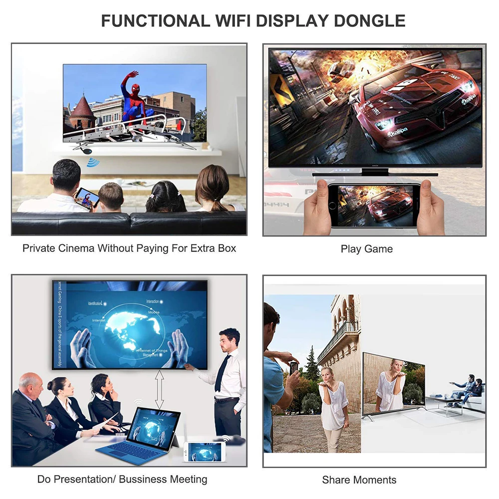 TV Stick 1080P Wireless WiFi Display Dongle Receiver Chromecast HDMI Screen Mirroring DLNA Chrome Google Android | Электроника