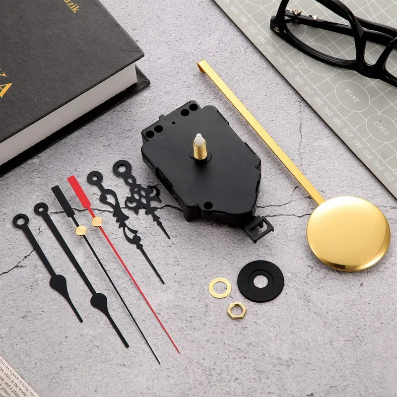 

AFBC Quartz Pendulum Clock Movement Mechanism DIY Repair Parts Replacement with 2 Pairs Hands,Pendulum for DIY Clock Repair