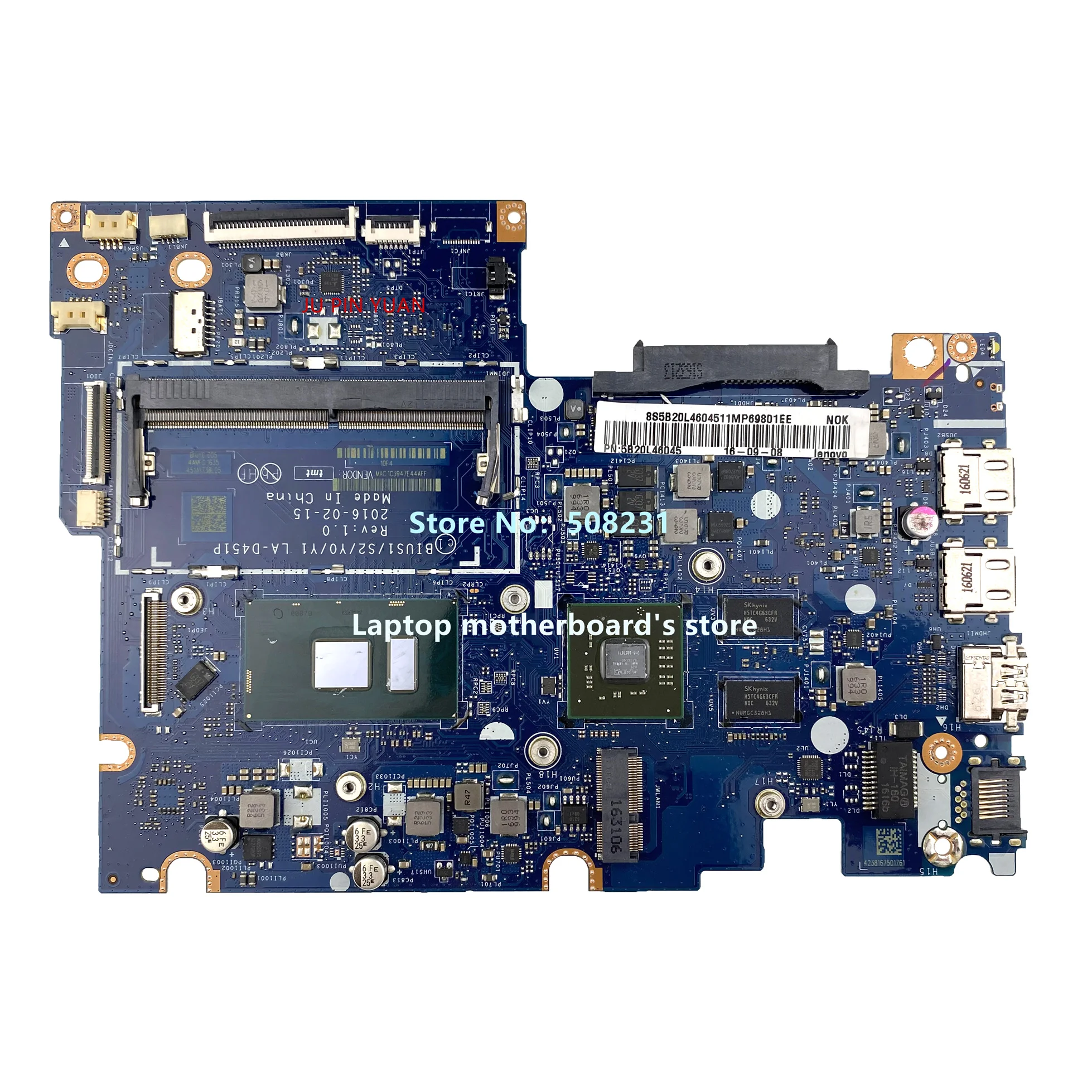 

For Lenovo Yoga 510-14isk 5B20L46045 Discrete Motherboard BIUS1/S2/Y0/Y1 LA-D451P With I5-6200U + R5 M330 V2G 100% Fully Tested
