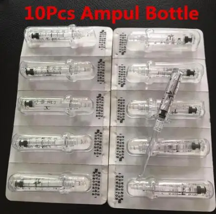 10PCS Ampul bottle 0,3 мл 10 шт. ампульная бутылка Abe бутылка для гиалуроновой ручки ампулы кончик конвертера Подушка Стерильная SFDA Past - Габаритные размеры: 10PCS Ampul bottle