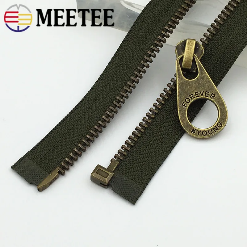Meetee 1 шт. 5 # бронзовая фотомолния открытая молния для куртки детской одежды