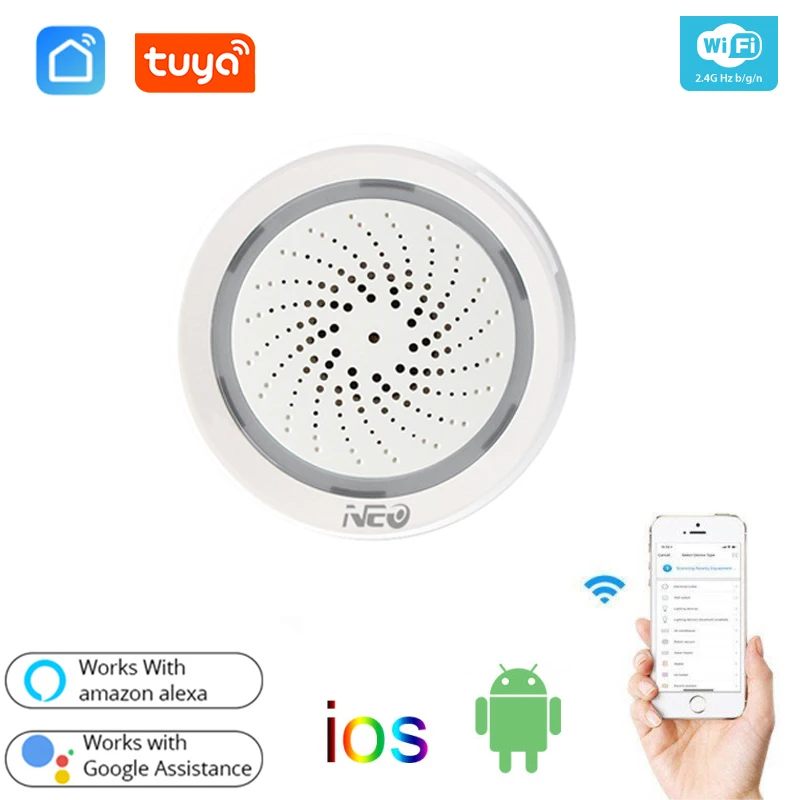 

Wi-Fi-сирена с датчиком температуры и влажности, дБ