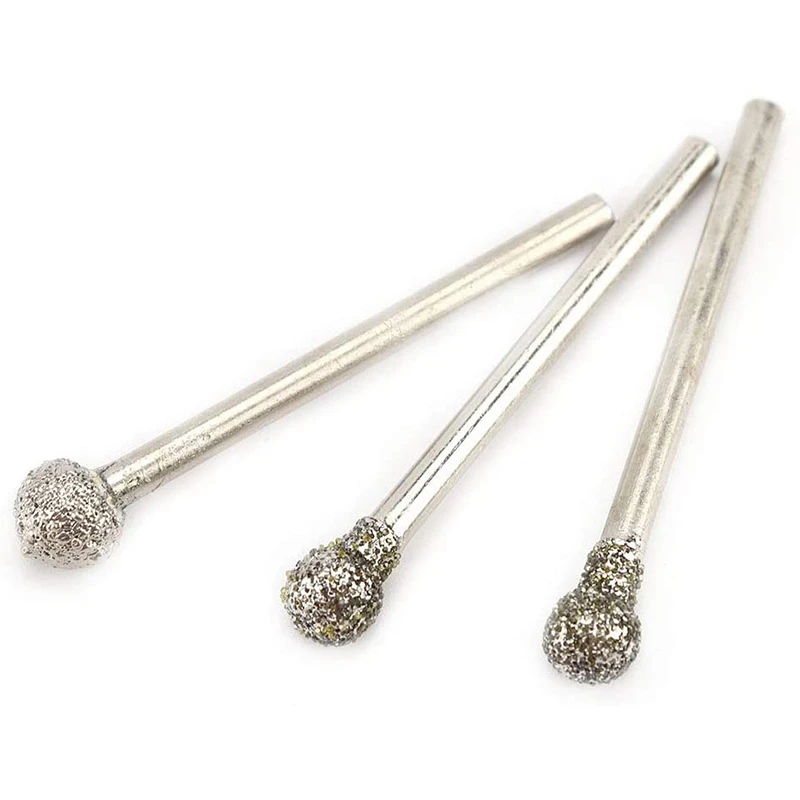 30 PCS Diamond Burr Set Rotary Grinding Burrs Drill Bits with 1/8 Inch Shank Diamond-Coated Stone Carving Bit | Инструменты
