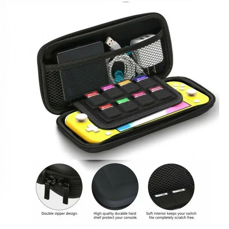 6 In 1 Solid Color Storage Bag For Nintendo Switch Lite Carrying Case + Shell Cover Tempered Glass Protector | Мобильные телефоны и