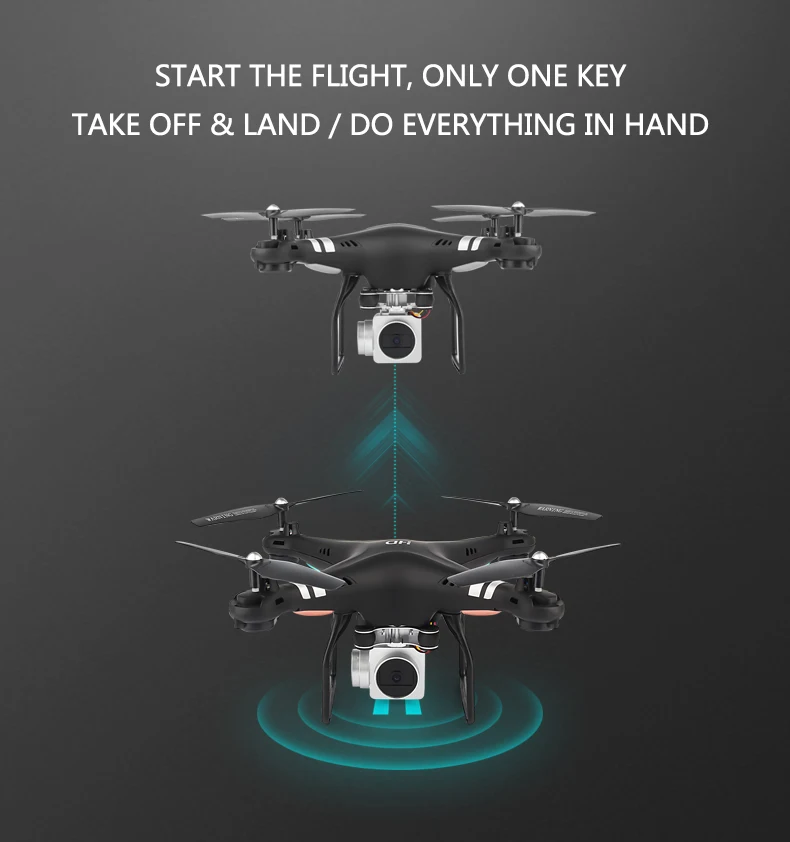 RC WI-FI с видом от первого лица Квадрокоптер 4K HD Камера Дрон профессиональной воздушной видео 6 Axis Gyro 4 Каналы р/у вертолет Квадрокоптер с высокой фиксацией