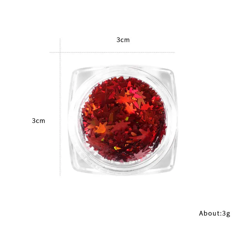 Голографический кленовый лист форма Glitter-3mm устойчив к растворителям нетоксичный Блестящий из полиэстера для ногтей Блестящий тумблер блеск для тела