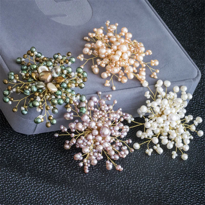 New Natural Fresh Water Baroque Pearl Snowflake Brooches For Women Girl Party Wedding Pins Brooches Luxury Jewellery Accessories