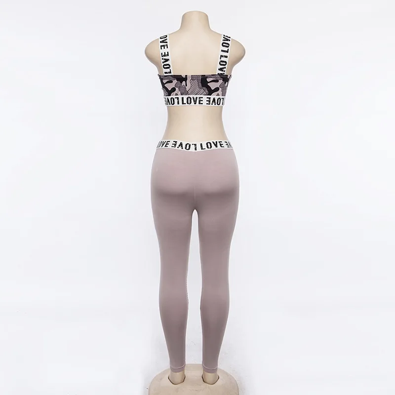 

Women Gym Sets Sports Bra+Push Up Print Leggings Workout Tops Fitness Running Sport Training Sportswear Suit