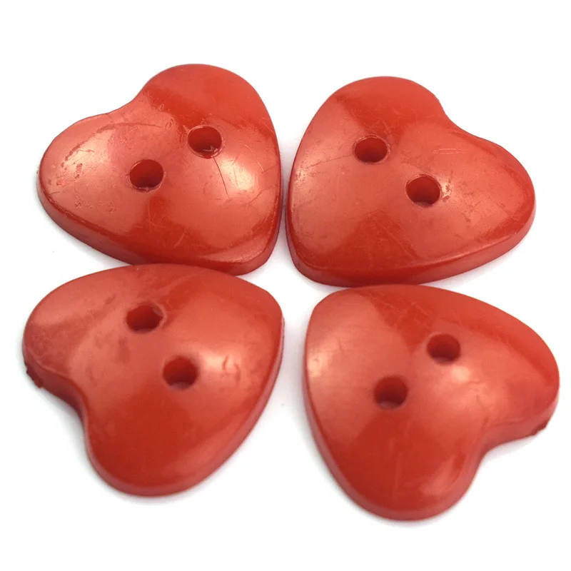100PCS 2 Holes Heart Resin Buttons Apparel Sewing Accessories Diy Scrapbooking Crafts Button Love Flatblck Craft | Дом и сад