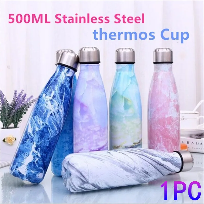 500 мл нержавеющая сталь звездное небо Боулинг мраморная Изолированная бутылка