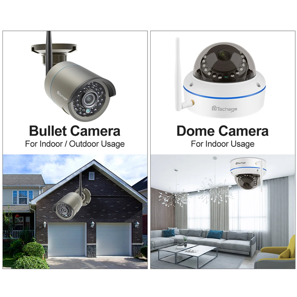Наружная купольная камера Techage 8 каналов Wi Fi антивандальная запись звука
