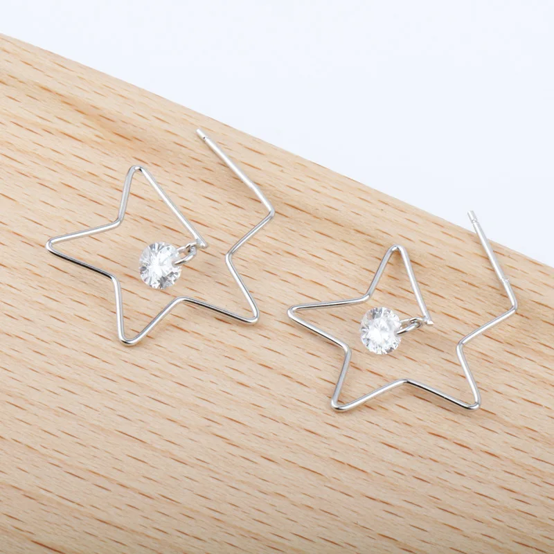 

Trendy Earrings for Women S925 Sterling Silver Earring Studs Sweet Simple Star Ear Nails Girl Birthday Party Fine Jewelry Gifts