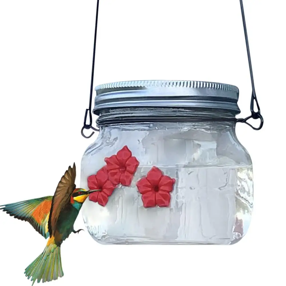 

Bird Hanging Feeder Flowered Hummingbird Water Feeder Bottle Can Be Attached To The Hook Or Hung In The Garden