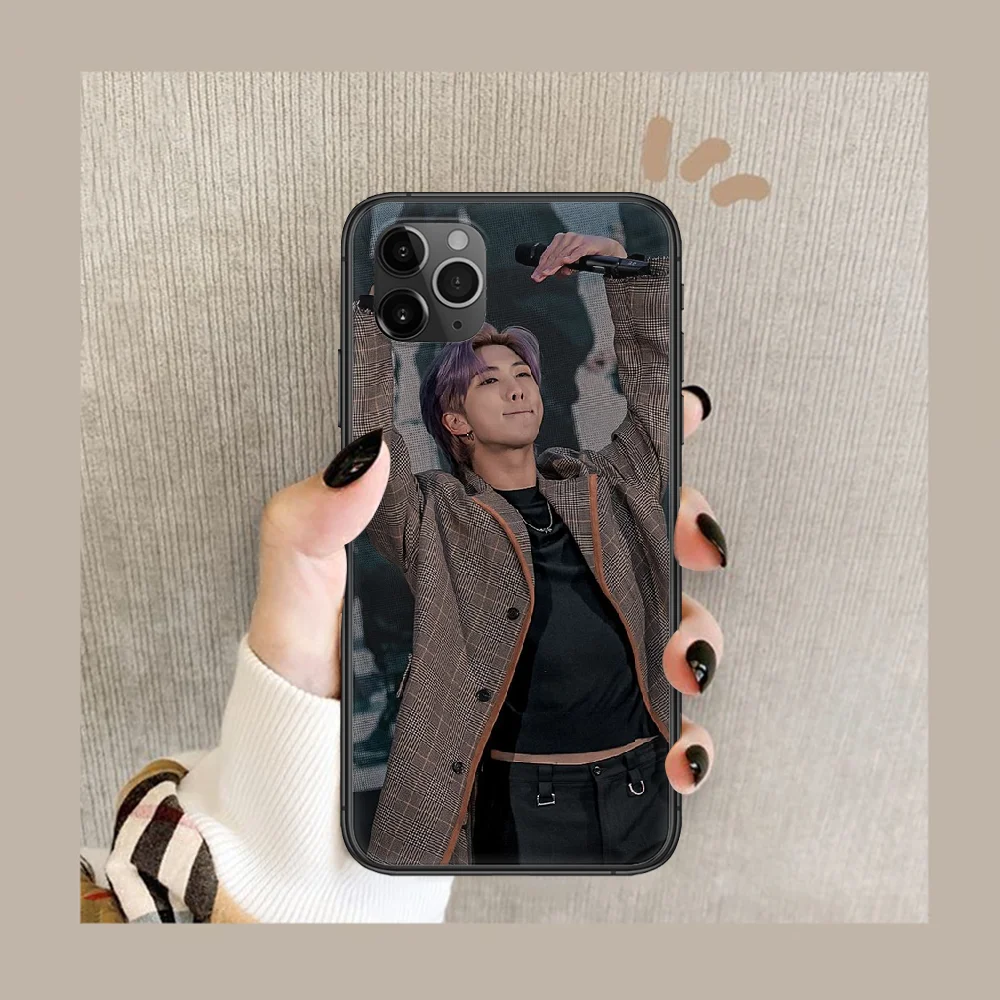 

Bangtan Boys RM Namjoon Kim Phone Case Cover Hull For iphone 5 5s se 2 6 6s 7 8 12 mini plus X XS XR 11 PRO MAX black Cell Soft