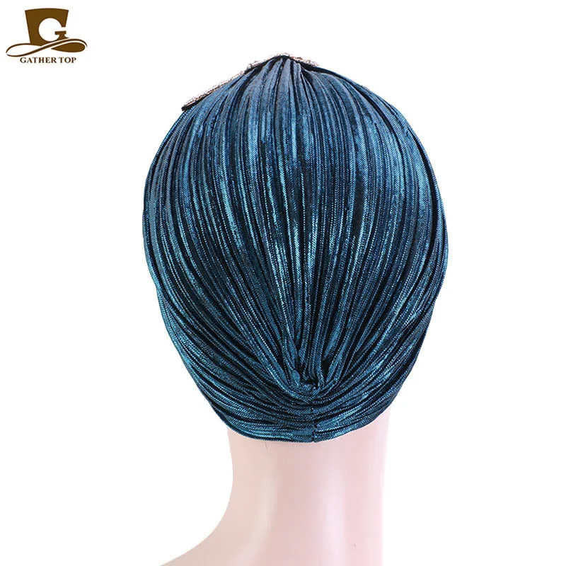 Бронзировать раза Индия Кепки свадебные туфли невесты тюрбан в стиле ретро