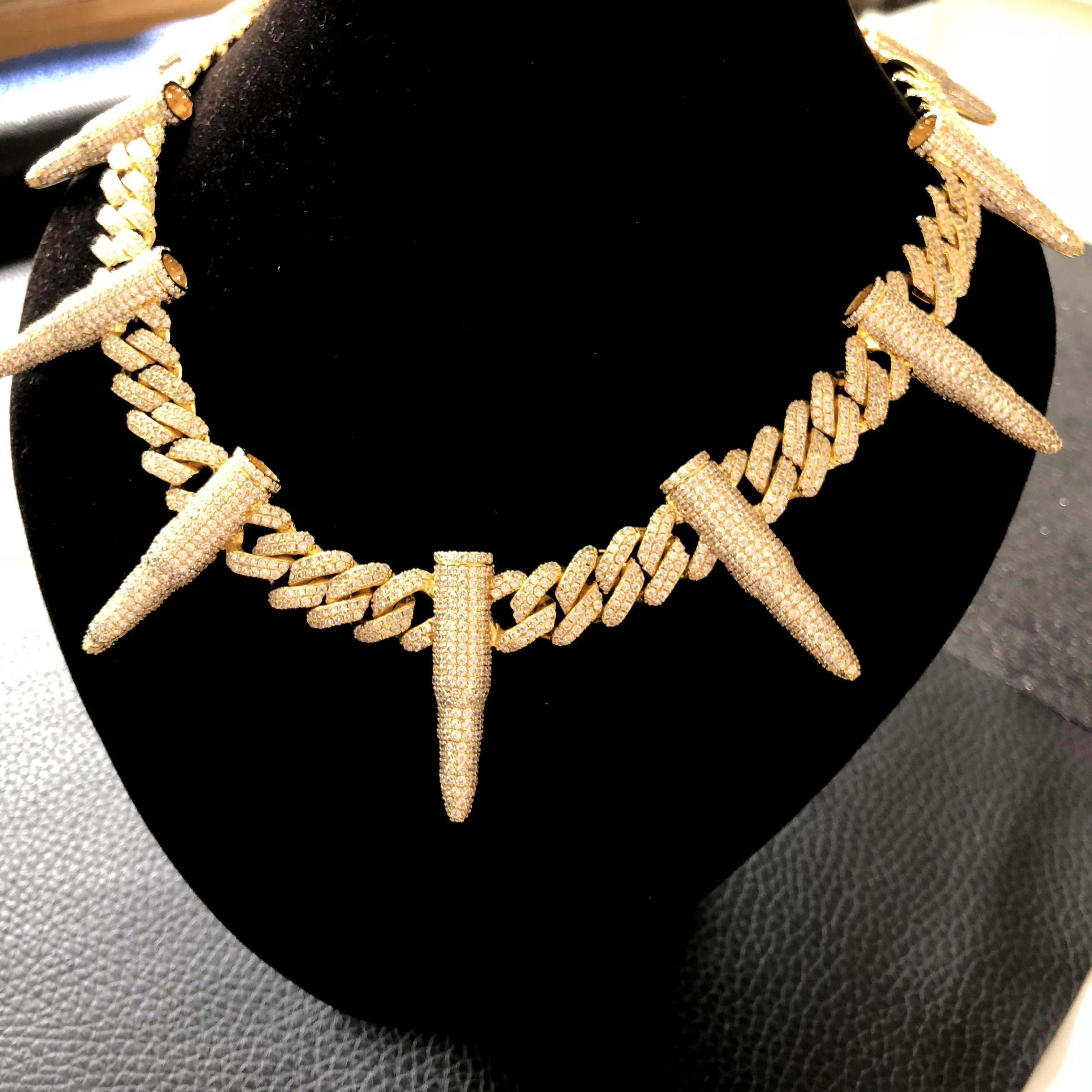 Ледяной выход 12 мм кубинская цепочка с кольцом | Украшения и аксессуары