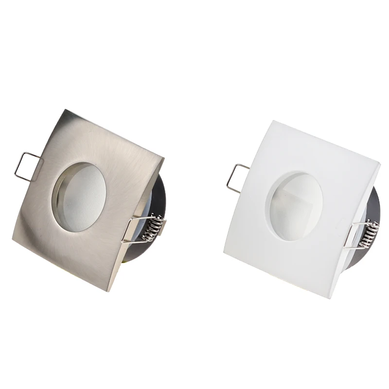 

CE RoHS Standard Recessed Square Led Ceiling Fittings MR16 GU10 Bulb Fixture Holder White/Nickel Led Spotlight Frame Fixtures