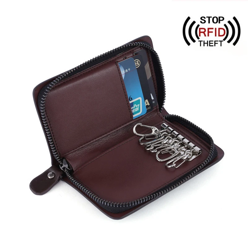 Бизнес автомобильный универсальный RFID кожаный чехол кошелек из натуральной кожи
