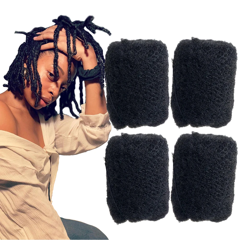YONNA-Cabello Afro rizado a granel 100% humano para rastas, trenzas giratorias, color negro azabache #1 longitud 8 