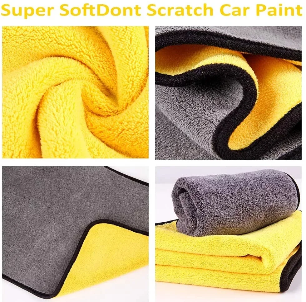 

Car Wash Microfiber Towel Car Cleaning Drying Cloth Hemming Extra Soft Car Care Detailing WashTowel Never Scrat High Density New