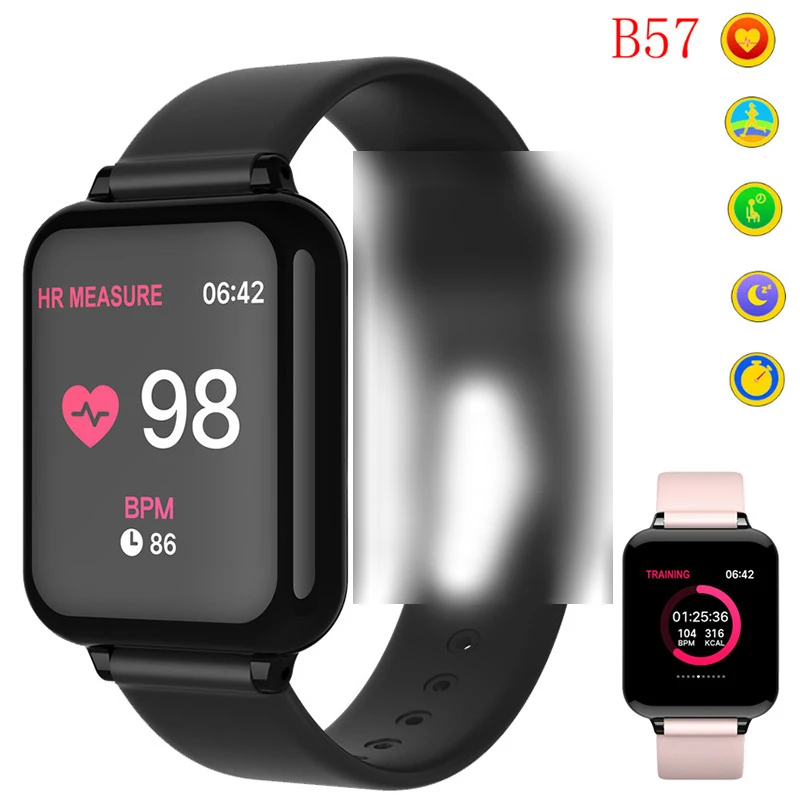 Смарт часы B57C водонепроницаемые спортивные с пульсометром и