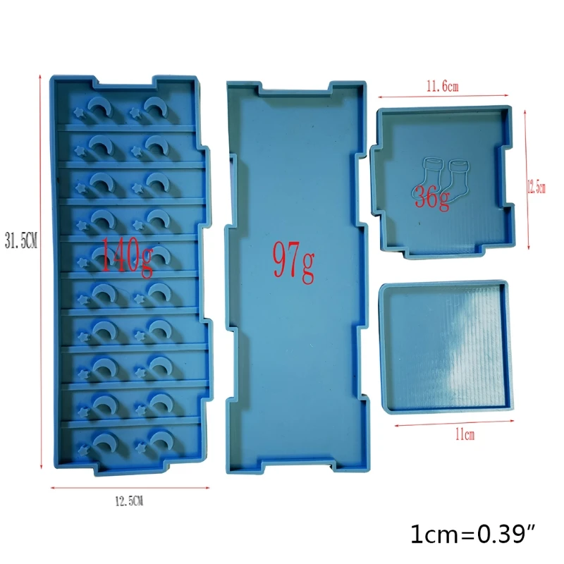 

M4YF 1 Set Sock Drawer Organizer Divider Case Epoxy Resin Mold Closet Cabinet Underwear Tie Bra Storage Box Silicone Mould