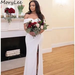 Bridesmaid Dresses Off The Shoulder Side Slit Spandex Satin Bridesmaid Dresses With Zipper Back Wedding Party Bridemaid Gowns Bridesmaid Dresses Off The Shoulder Side Slit Spandex Satin Bridesmaid Dresses With Zipper Back Wedding Party Bridemaid Gowns