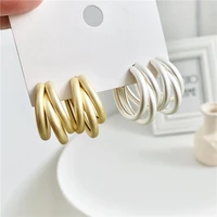 trendy za matte gold color hoop earrings for women steam punk big round design statement earrings brincos geometric jewelry