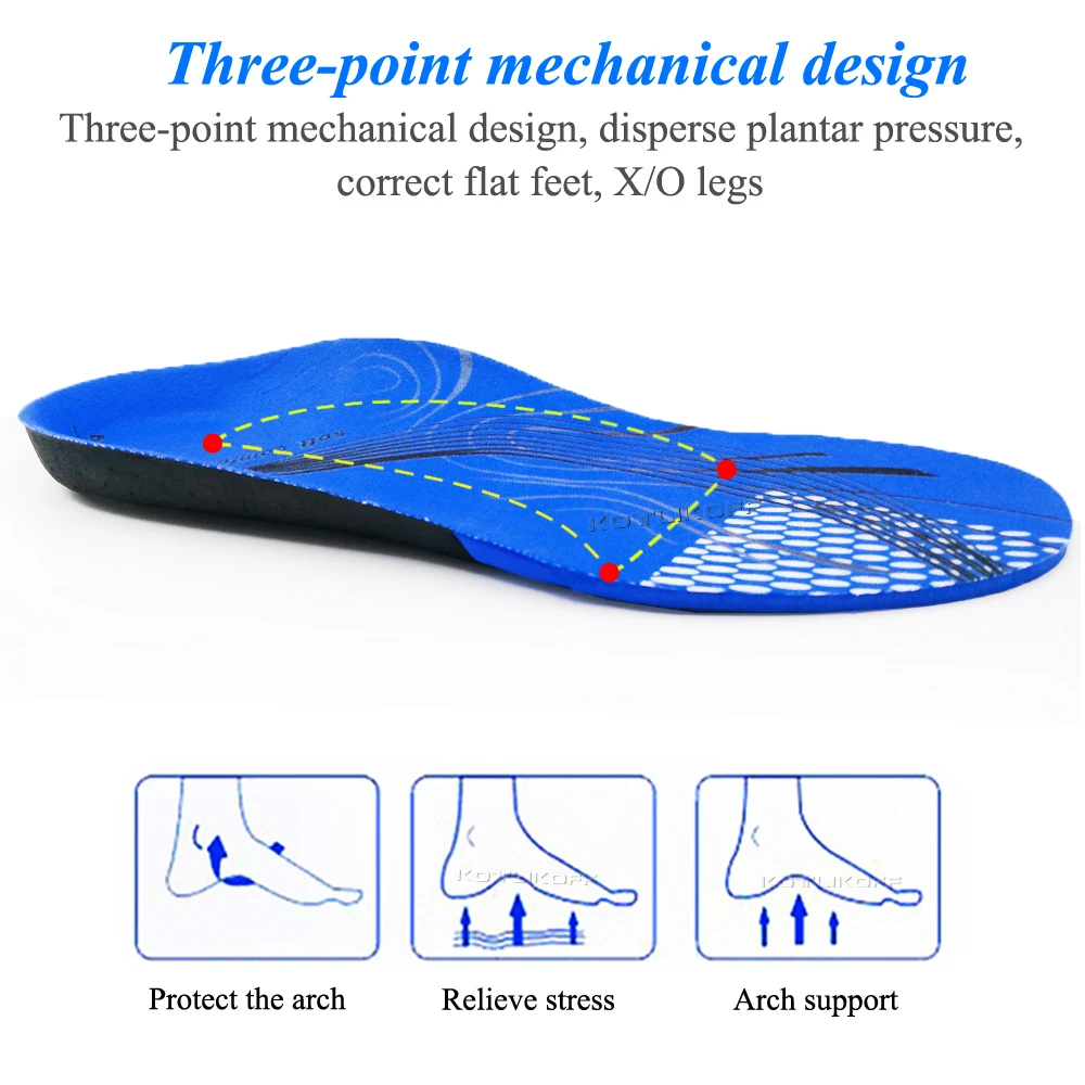 KOTLIKOFF Orthopedic Shoe Sole Insoles For Feet Sport Arch Support Insoles Lightweight Comfortable Foot Pad Insert For Men/Women