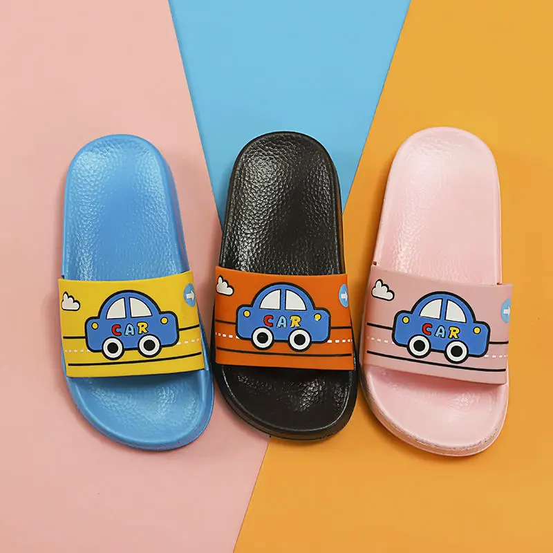 

Cartoon Car Children Slippers Girl Boy Comfort Non-Slip Bathroom Shoes Summer Light Soft Sole Kids Slippers Fashion Casual Shoes