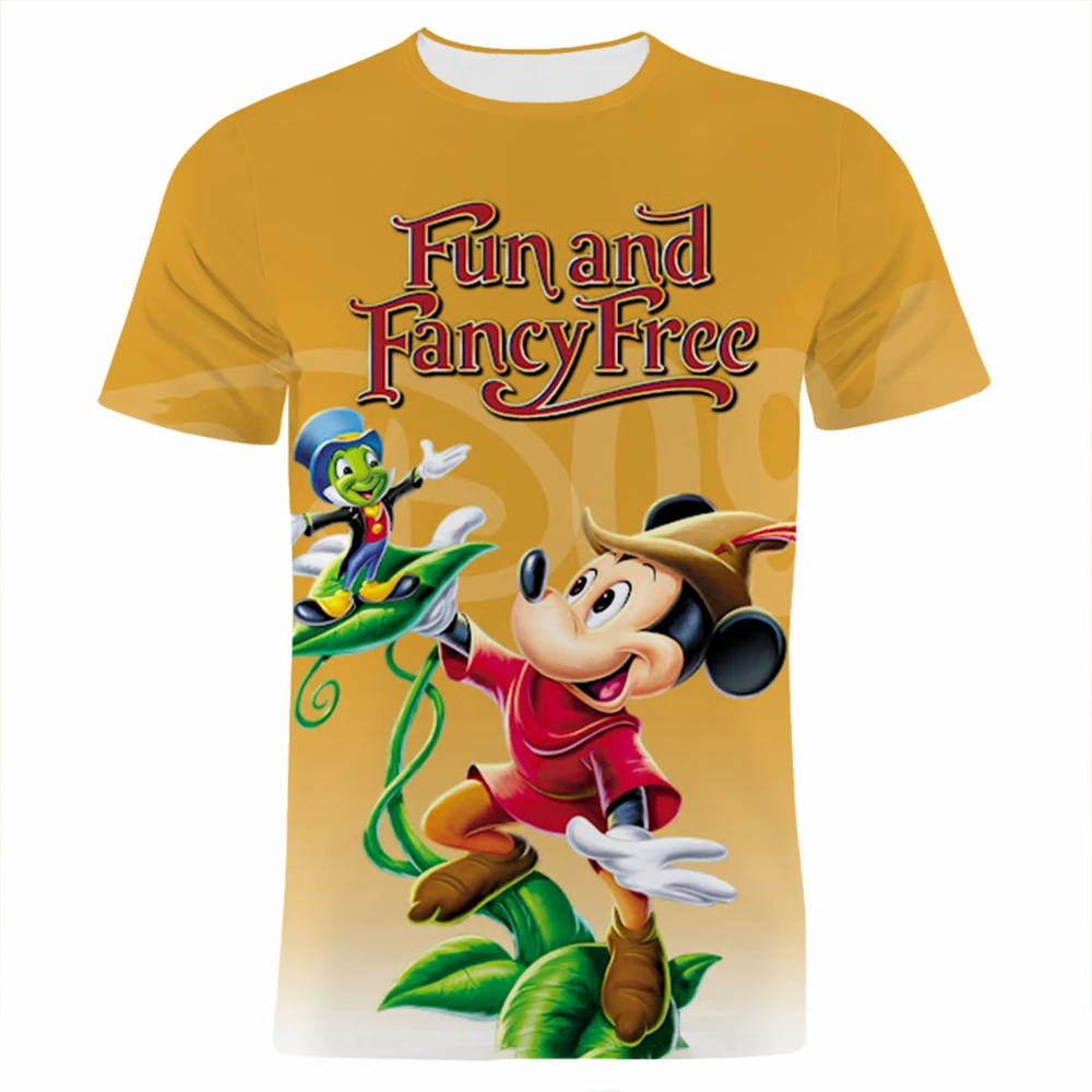 

Fun And Fancy Free Disney 3D Print Men's Clothing Summer Fashion Short Sleeve T-shirts Women Cartoon Anime Boy Girl Kids Tee Top