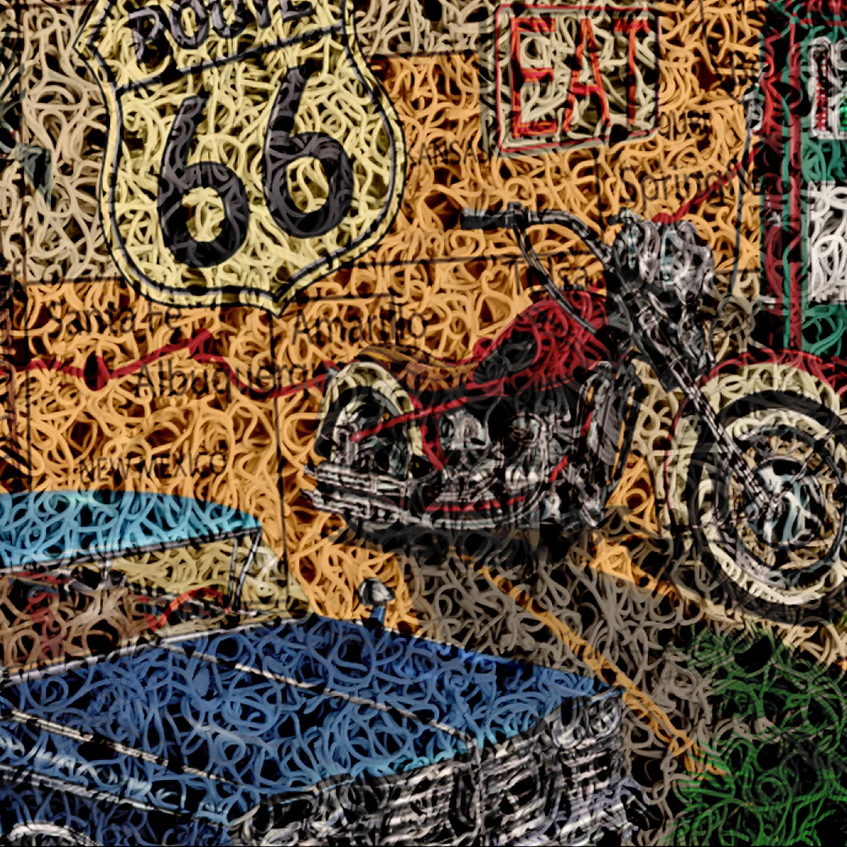 Ретро Route 66 постер дверной коврик для улицы Проволочная петля ног прихожей кухни