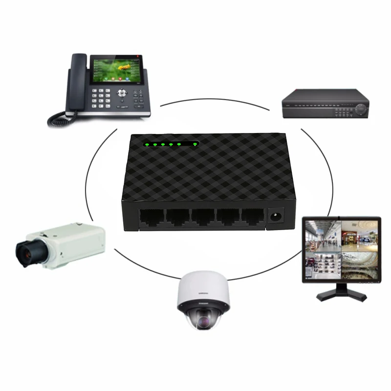 Новый гигабитный коммутатор с 5 портами 10/100/1000 Мбит/с RJ45 LAN Ethernet быстрый