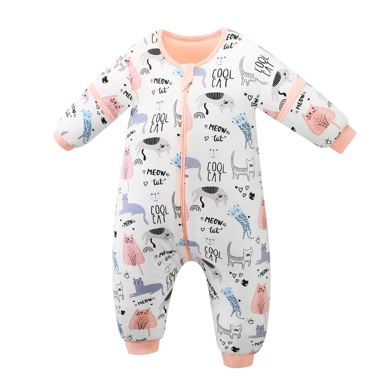 Утолщенный детский спальный мешок для новорожденных зимний мультяшный хлопок