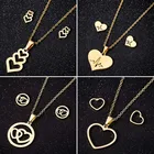 Комплект из колье и сердца, из нержавеющей стали